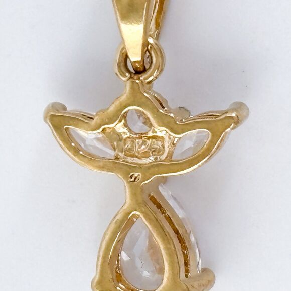 Vintage Danecraft Gold Over Sterling Silver 925 Cubic Zirconia Angel Pendant - Picture 5 of 7